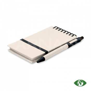 A6 piezīmju bloks ar kartona pildspalvu MITO SET