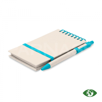 A6 piezīmju bloks ar kartona pildspalvu MITO SET