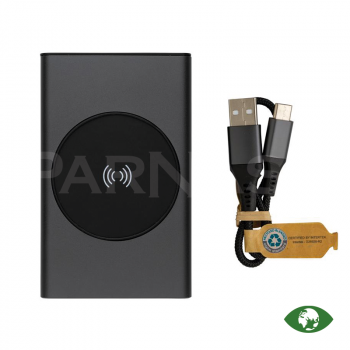 Akumulators – bezvadu lādētājs TERRA RCS RECYCLED ALUMINIUM 5000 MAH POWERBANK 5W WIRELESS