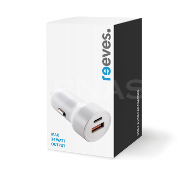 Auto lādētājs USB-C & USB 24W