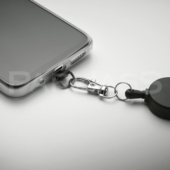 Izvelkama telefona aukla ar karabīni RETRO