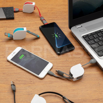 Izvelkams uzlādes kabelis 3IN1 RETRACTABLE CABLE