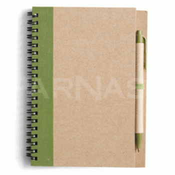 Pārstrādāta papīra bloks ar pildspalvu, A6