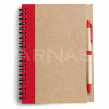 Pārstrādāta papīra bloks ar pildspalvu, A6