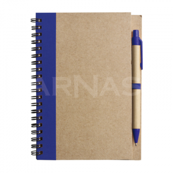 Pārstrādāta papīra bloks ar pildspalvu, A6