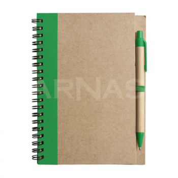 Pārstrādāta papīra bloks ar pildspalvu, A6