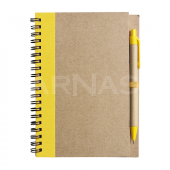 Pārstrādāta papīra bloks ar pildspalvu, A6