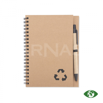 Piezīmju bloks ar kartona pildspalvu SERENO