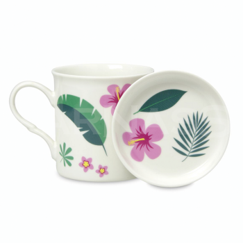 Porcelāna krūze ar apakštasi EVA SET