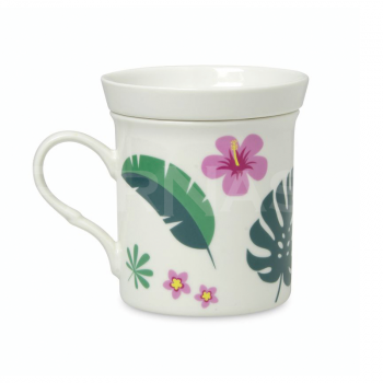 Porcelāna krūze ar apakštasi EVA SET