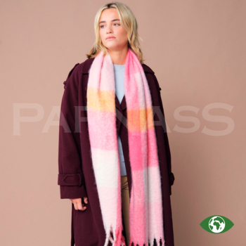 Šalle FLUFFY CHECK SCARF OVERSIZE