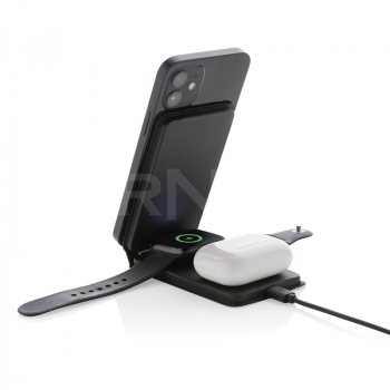 Salokāms lādētājs SWISS PEAK 15W 3-IN-1 MAGNETIC WIRELESS CHARGER