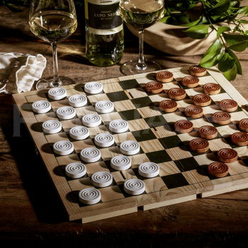 Vīna dāvanu kārba – dambrete RACKPACK GAMEBOX CHECKERS